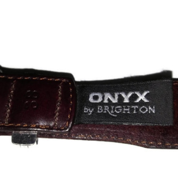 Onxy Burgundy and Black Belt Size 44" Long - Picture 2 of 8